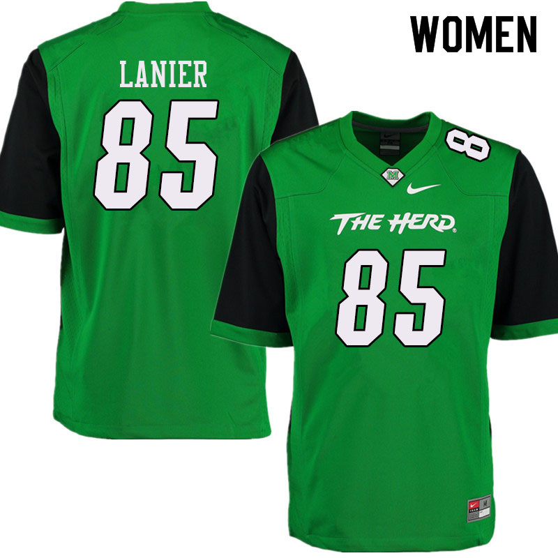 Women #85 Milan Lanier Marshall Thundering Herd College Football Jerseys Sale-Green - Click Image to Close